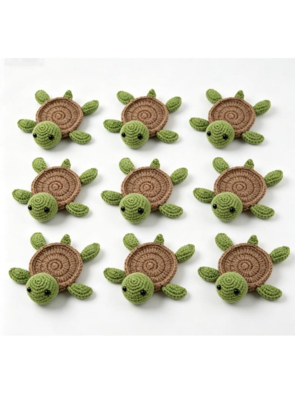 10PCS Handmade Crochet Turtle Coaster, Fun Animal Mug Rug Creative Knitting Gift
